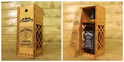 Lazer Kesim Jack Daniels Viski Ahşap Kutusu Ücretsiz Vektör CDR çizimi