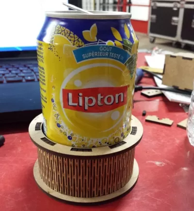 Lazer Kesim Ahşap İçecek Şişesi Bardak Tutucu DXF Dosyası DXF çizimi