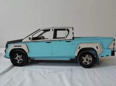 Lazer Kesim Toyota Hilux 3D Model Ücretsiz Vektör CDR çizimi