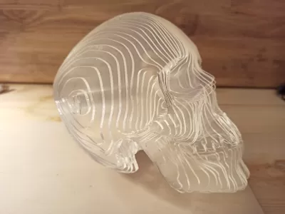 Lazer Kesim Akrilik 3D Kafatası Modeli Ücretsiz Vektör CDR çizimi