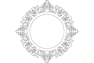 Ayna Ayna Çerçevesi Yuvarlak dxf Dosyası DXF çizimi