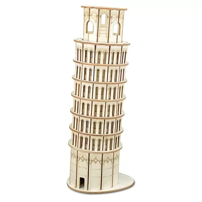 Lazer Kesim Pisa Kulesi 3D Ahşap Puzzle Yapım Seti PDF Dosyası PDF çizimi