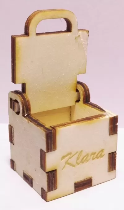 Lazer Kesim Küçük Basit Kutu 3x3x3cm 4mm Ücretsiz Vektör CDR çizimi