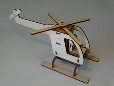 Lazer Kesim Motorlu Helikopter 3mm DXF Dosyası DXF çizimi