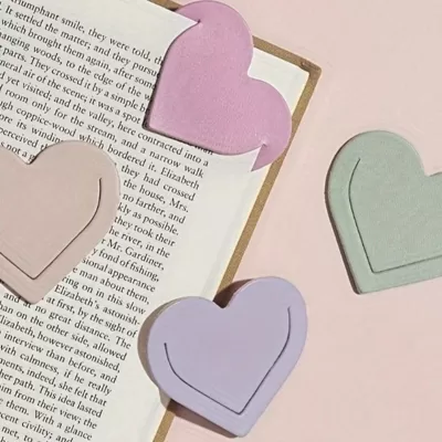 Lazer Kesim Kalp Şeklinde Deri Kitap Ayracı CDR çizimi