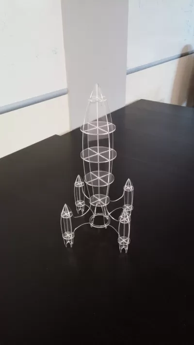 Lazer Kesim Roket 3mm Pleksiglas DXF Dosyası DXF çizimi