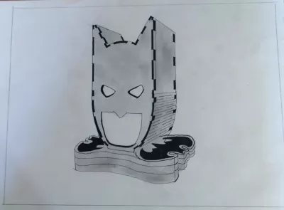 Lazer Kesim Batman Kafa Lamba Gece Lambası DXF Dosyası DXF çizimi