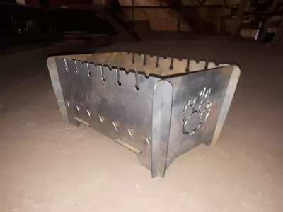 Taşınabilir Dış Mekan Barbekü Izgarası Çizimi 3mm Lazer Kesim Plazma Kesim Planları DWG Dosyası DWG çizimi