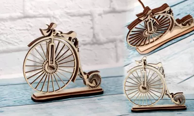 Lazer Kesim Bisiklet 3D Puzzle Ücretsiz Vektör CDR çizimi