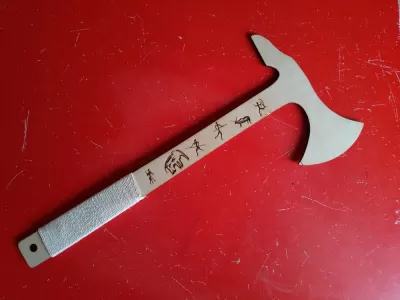 Lazer Kesim Oyma Ahşap Tomahawk Balta Ücretsiz Vektör CDR çizimi