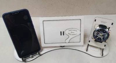 Lazer Kesim Ahşap Telefon Yuvası, Fotoğraf Çerçeveli Saat Düzenleyici Ücretsiz Vektör CDR çizimi