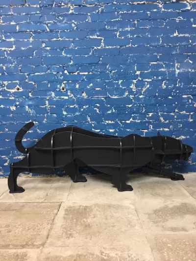 Lazer Kesim Puma Panter Çita Raf Hayvan Kitaplık Panel Mobilya Ücretsiz Vektör CDR çizimi