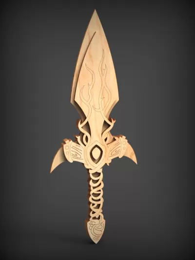 Lazer Kesim Druid Kılıcı Ücretsiz Vektör CDR çizimi