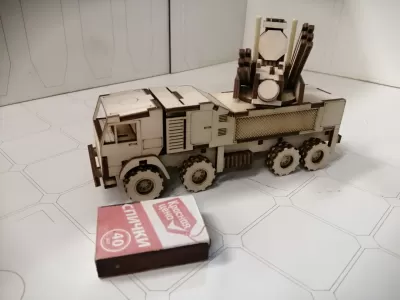 Lazer Kesim ZRPK Pantsir-S1 3mm Ücretsiz Vektör CDR çizimi