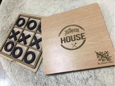 Lazer Kesim Tic Tac Toe Oyunu Ücretsiz Vektör CDR çizimi