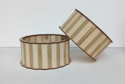 Lazer Kesim Ahşap Yuvarlak Kutu 160x80x3mm Ücretsiz Vektör CDR çizimi