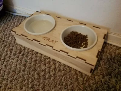 Lazer Kesim Kedi Mama Kabı Standı Ücretsiz Vektör CDR çizimi