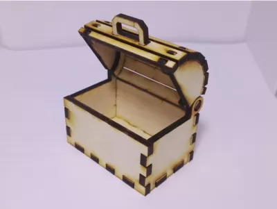 Lazer Kesim Oyuncak Hazine Sandığı Ücretsiz Vektör CDR çizimi