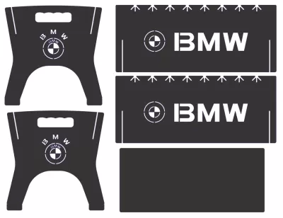 Lazer Kesim Taşınabilir Barbekü Izgarası BMW Logolu DXF Dosyası DXF çizimi