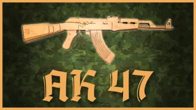 Lazer Kesim Ahşap Oyuncak AK-47 Tüfek Ücretsiz Vektör CDR çizimi