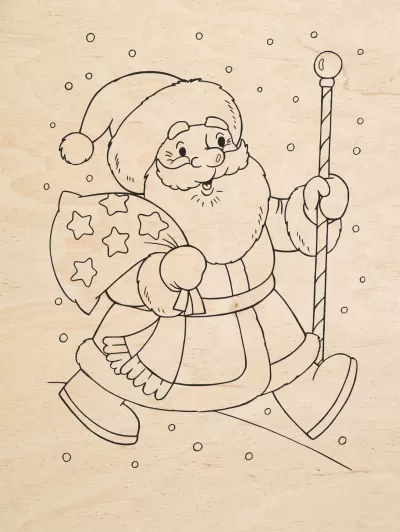 Lazer Kazıma Noel Baba Ücretsiz Vektör CDR çizimi