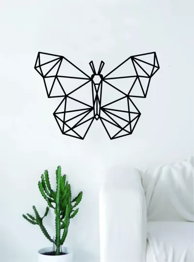 Lazer Kesim Geometrik Kelebek Duvar Sanatı DXF Dosyası DXF çizimi