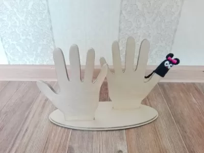 Lazer Kesim Parmak Kuklası Standı Ücretsiz Vektör CDR çizimi