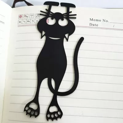 Lazer Kesim Yaratıcı Kedi Şekilli Kitap Ayracı CDR çizimi