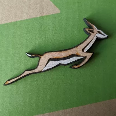 Lazer Kesim Springbok Rozeti DXF Dosyası DXF çizimi