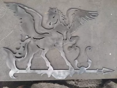 Lazer Kesim Pegasus Rüzgar Gülü Plazma Sanatı DXF Dosyası DXF çizimi