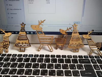 Lazer Kesim Geyik Noel Ağacı Süsü Ücretsiz Vektör CDR çizimi