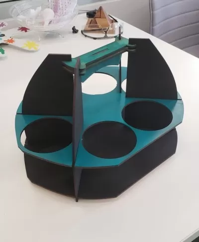 Lazer Kesim Kahve Taşıyıcı 3mm DXF Dosyası DXF çizimi