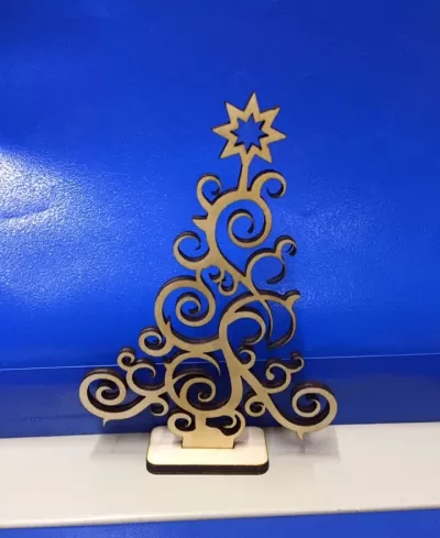 Lazer Kesim Kontraplak Noel Ağacı 3mm Ücretsiz Vektör CDR çizimi
