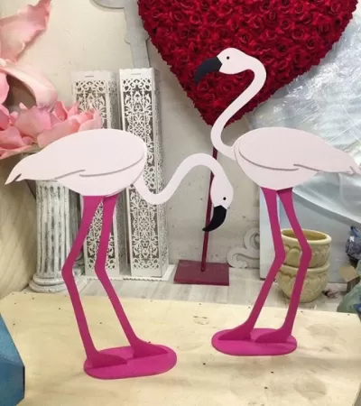 Lazer Kesim Flamingo Oda Dekorasyonu Çok Katmanlı Sanat Ücretsiz Vektör CDR çizimi