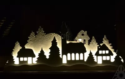 Lazer Kesim Noel Yılbaşı Gece Lambası Gölge Kutusu Ücretsiz Vektör CDR çizimi