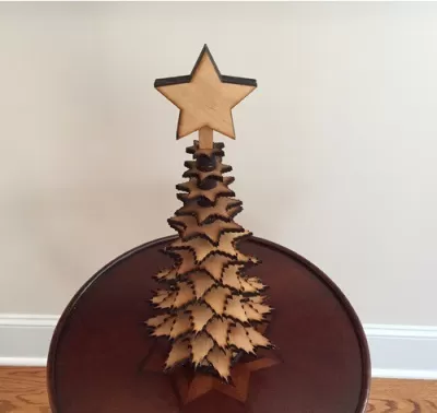 Lazer Kesim Mini Masa Üstü Noel Ağacı Ücretsiz Vektör CDR çizimi