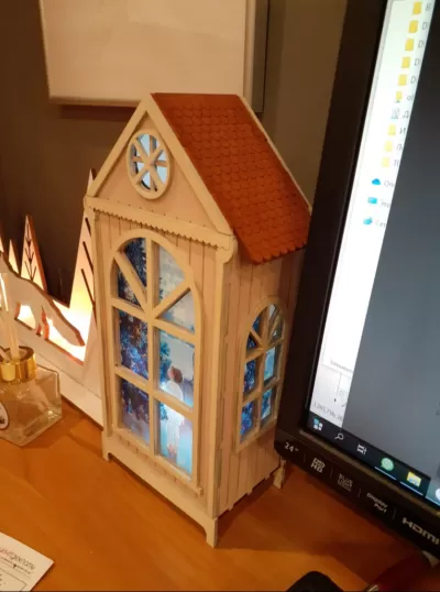 Lazer Kesim Noel Gece Lambası Kontrplak 3mm Ücretsiz Vektör CDR çizimi