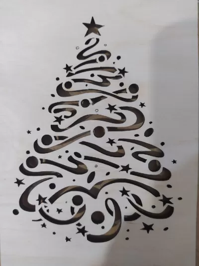 Lazer Kesim Noel Ağacı Desen Ücretsiz Vektör CDR çizimi