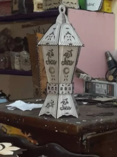 Lazer Kesim Ramazan Ahşap Fener Ücretsiz Vektör CDR çizimi