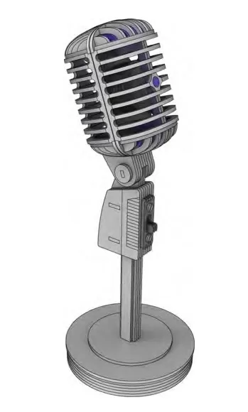 Lazer Kesim Ahşap Mikrofon 3D Model Shure Mikrofon 55S 3mm Ücretsiz Vektör CDR çizimi
