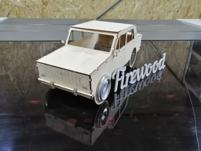 Lazer Kesim Araba Model Bira Tutucu Ücretsiz Vektör CDR çizimi