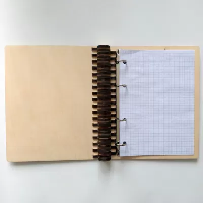 Lazer Kesim Ahşap Defter, Halkalı Mekanizmalı A5 Klasör, Ücretsiz Vektör CDR çizimi
