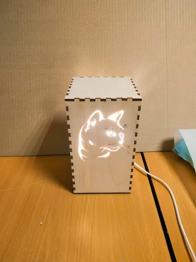 Lazer Kesim Kedi Gece Lambası Ücretsiz Vektör CDR çizimi