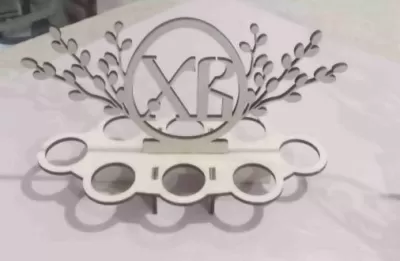 Lazer Kesim Dekoratif Paskalya Yumurtası Standı Ücretsiz Vektör CDR çizimi