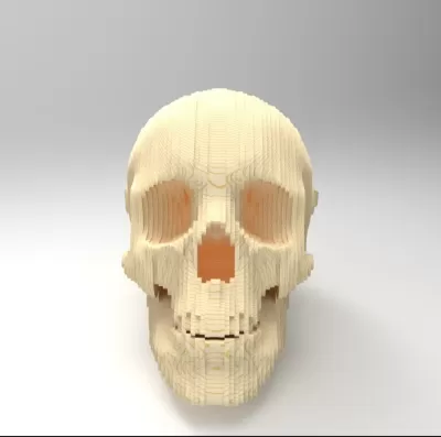 Lazer Kesim 3D Ahşap Kafatası Ücretsiz Vektör CDR çizimi