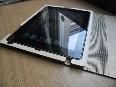 Lazer Kesim Ahşap iPad Kılıfı Ücretsiz Vektör CDR çizimi