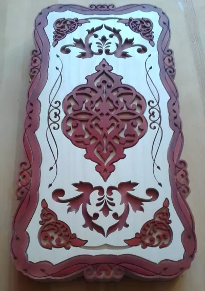 Lazer Kesim Ahşap Tavla Kutusu DXF Dosyası DXF çizimi