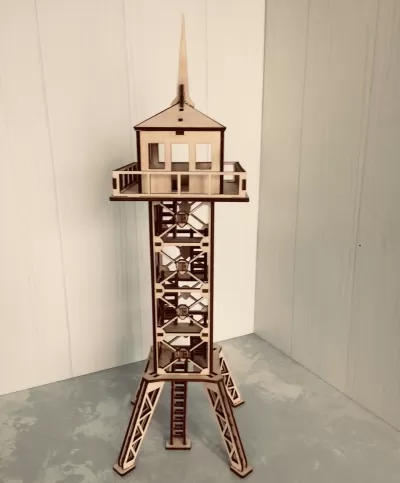 Lazer Kesim Askeri Gözetleme Kulesi 3D Ahşap Model Ücretsiz Vektör CDR çizimi