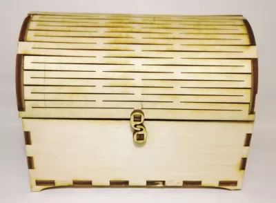 Lazer Kesim Hazine Sandığı 4mm Ücretsiz Vektör CDR çizimi