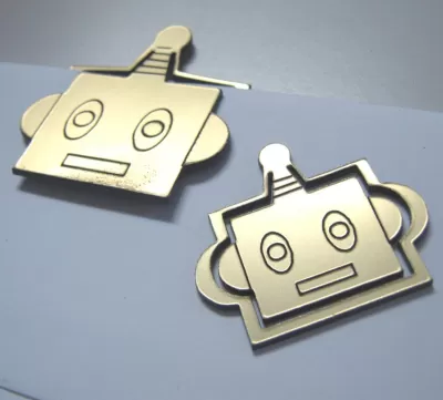 Lazer Kesim Robot Kafa Ataç Kitap Ayracı Klipsi SVG Dosyası SVG çizimi